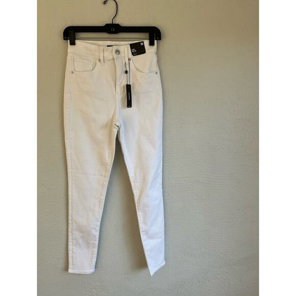 Express High Waisted White Supersoft Skinny Jeans, Size 0R - Picture 6 of 11